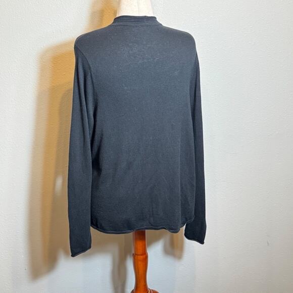 J. Jill cardigan sweater black long sleeve open front draping hip length Sz XL - Picture 4 of 6